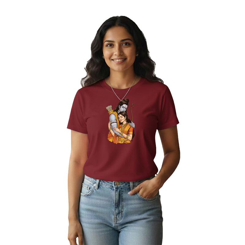 BestyPop Women’s Graphic Print Round Neck T-Shirt- Jai Shree Ram (170 GSM single jersey)