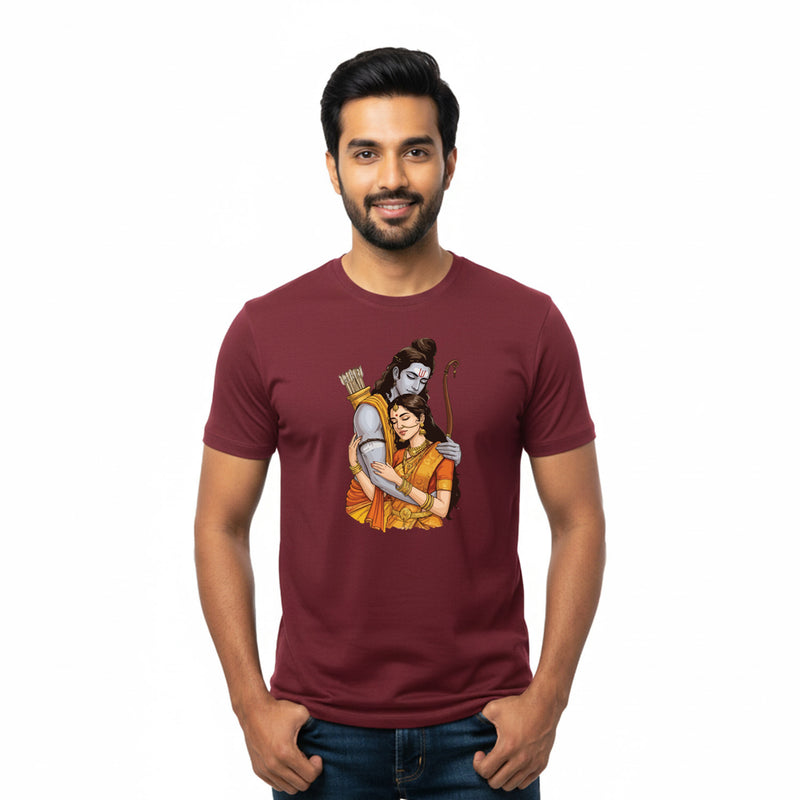 BestyPop Men’s Graphic Print Round Neck T-Shirt- Jai Shree Ram (170 GSM single jersey)