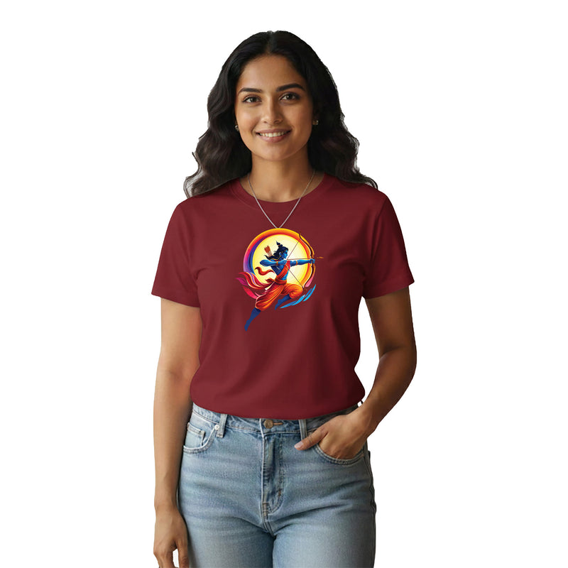 BestyPop Women’s Graphic Print Round Neck T-Shirt- Jai Shree Ram (170 GSM single jersey)