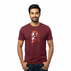 BestyPop Men’s Graphic Print Round Neck T-Shirt- Hanuman (170 GSM single jersey)