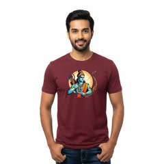 BestyPop Men’s Graphic Print Round Neck T-Shirt- Jai Shree Ram (170 GSM single jersey)