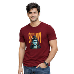 BestyPop Men’s Graphic Print Round Neck T-Shirt- Shivan (170 GSM single jersey)