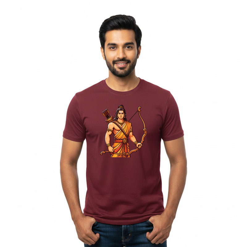 BestyPop Men’s Graphic Print Round Neck T-Shirt- Jai Shree Ram (170 GSM single jersey)