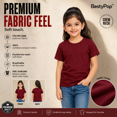 BestyPop Girl’s Plain Round Neck T-Shirt