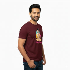 BestyPop Men’s Graphic Print Round Neck T-Shirt- Buddha (170 GSM single jersey)