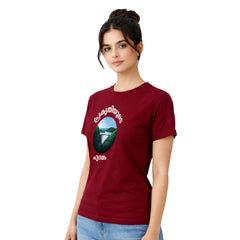 BestyPop Women’s Graphic Print Round Neck T-Shirt-(170 GSM single jersey)