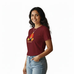 BestyPop Women’s Graphic Print Round Neck T-Shirt-Thirupathi Balaji (170 GSM single jersey)