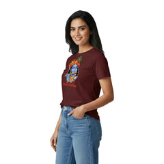 BestyPop Women’s Graphic Print Round Neck T-Shirt- Krishna (170 GSM single jersey)