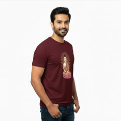 BestyPop Men’s Graphic Print Round Neck T-Shirt- Buddha (170 GSM single jersey)