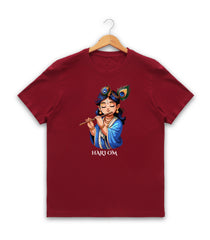 BestyPop Men’s Graphic Print Round Neck T-Shirt- Krishna (170 GSM single jersey)