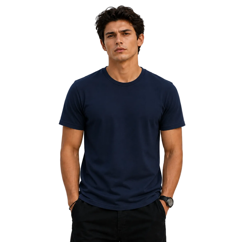 Men’s Plain Round Neck T-Shirt - 190 GSM Single Jersey