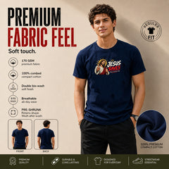 Freethinker | Arif Men's Jesus Saves You Crew Neck T-Shirt - (170 GSM single jersey)