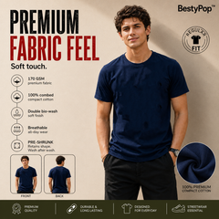 BestyPop Men’s Plain Round Neck T-Shirt