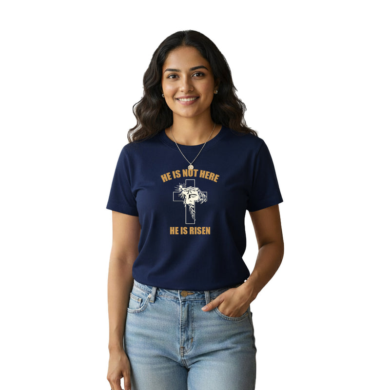 BestyPop Women’s Graphic Print Round Neck T-Shirt-Jesus(170 GSM single jersey)