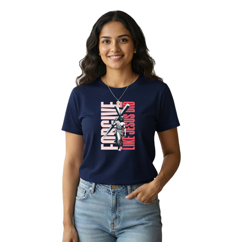 BestyPop Women’s Graphic Print Round Neck T-Shirt-Jesus(170 GSM single jersey)