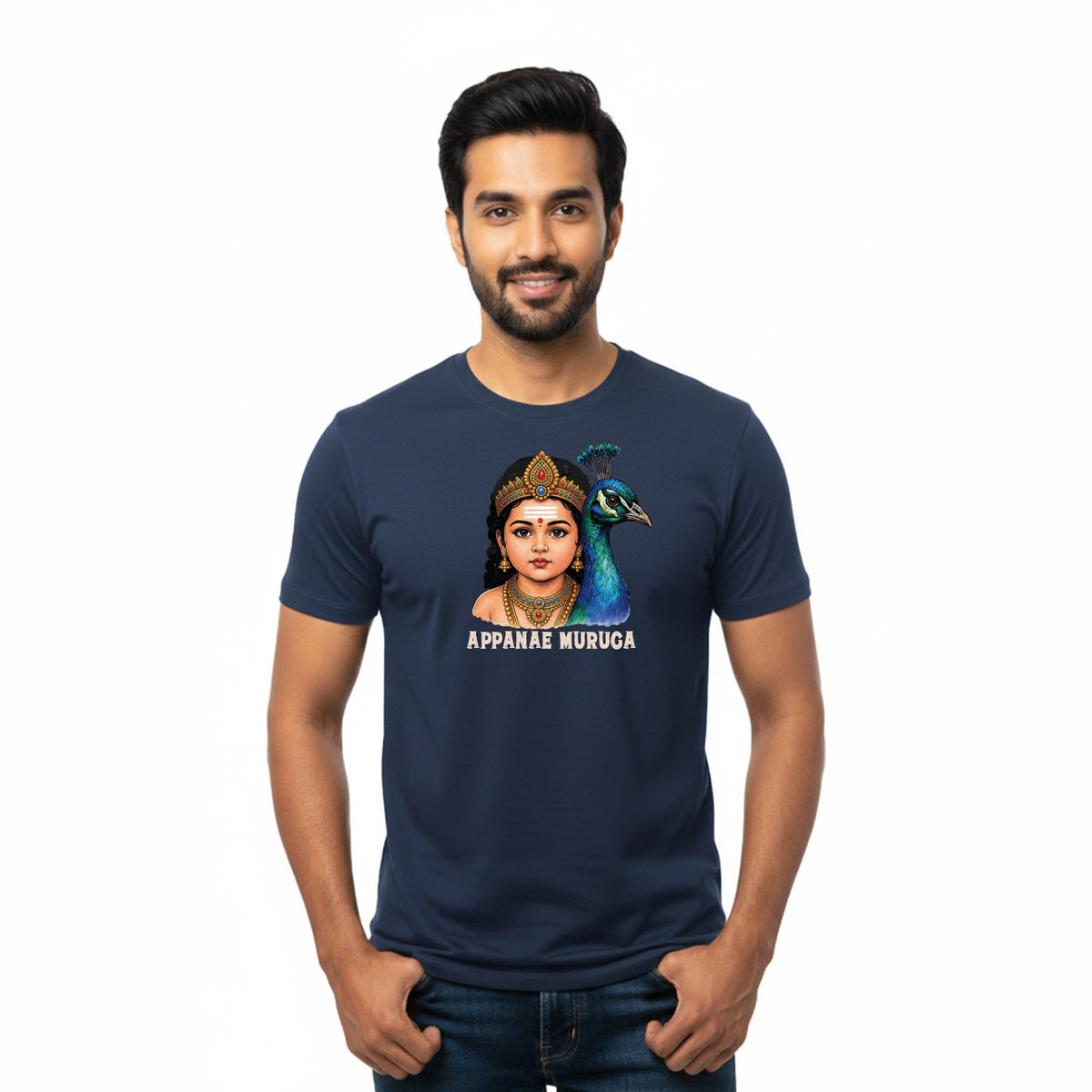 BestyPop Men’s Graphic Print Round Neck T-Shirt- Murugan (170 GSM single jersey)