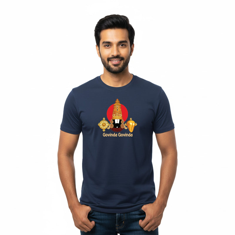 BestyPop Men’s Graphic Print Round Neck T-Shirt-Tirupathi Balaji (170 GSM single jersey)
