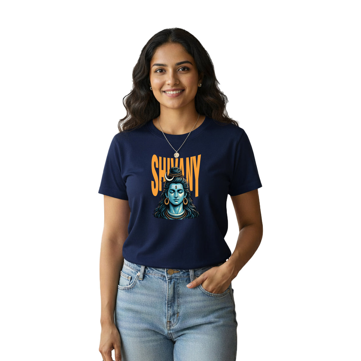BestyPop Women’s Graphic Print Round Neck T-Shirt - Shivan (170 GSM single jersey)