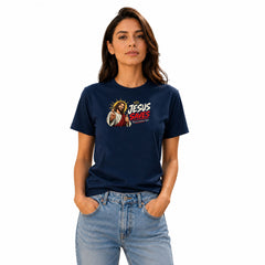 Freethinker | Arif Women's Jesus Save Us Crew Neck T-Shirt - (170 GSM single jersey)