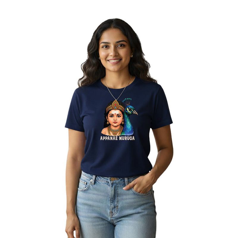 BestyPop Women’s Graphic Print Round Neck T-Shirt- Murugan (170 GSM single jersey)