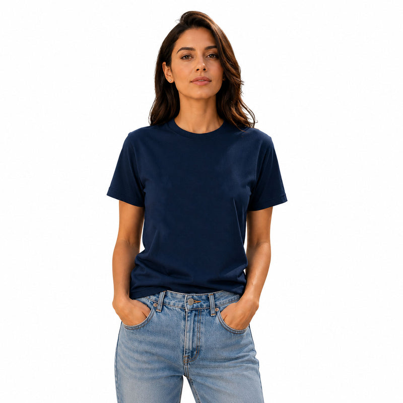 Women’s Plain Round Neck T-Shirt - 190 GSM Single Jersey