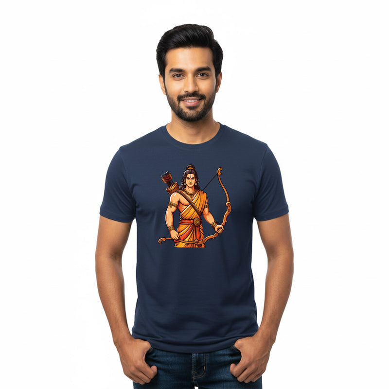 BestyPop Men’s Graphic Print Round Neck T-Shirt- Jai Shree Ram (170 GSM single jersey)