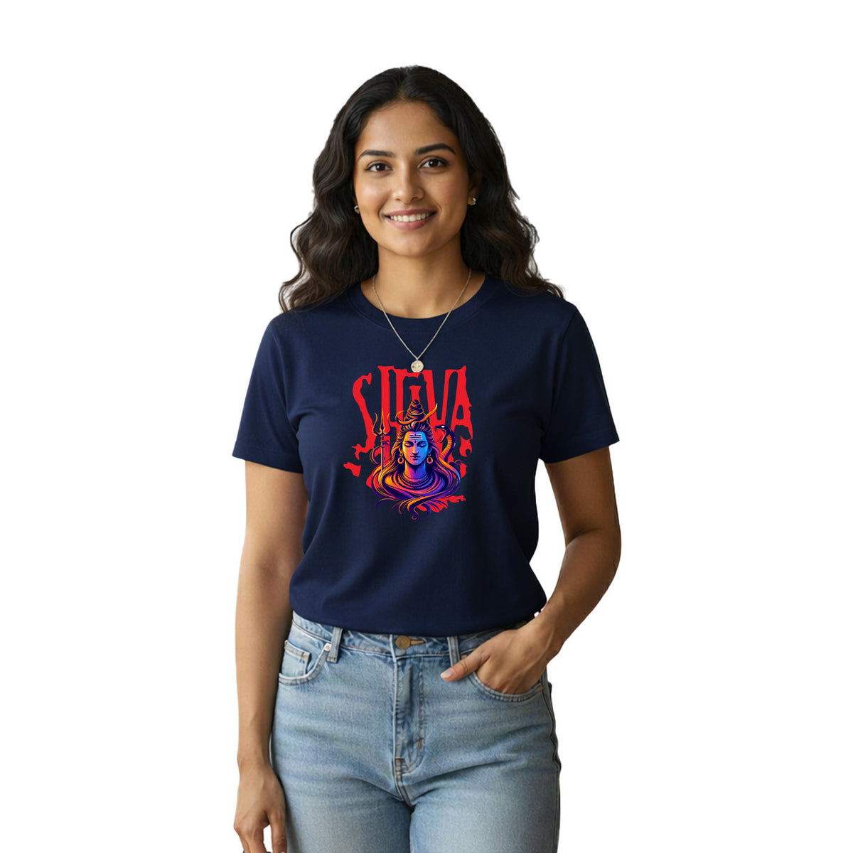 BestyPop Women’s Graphic Print Round Neck T-Shirt - Shivan (170 GSM single jersey)