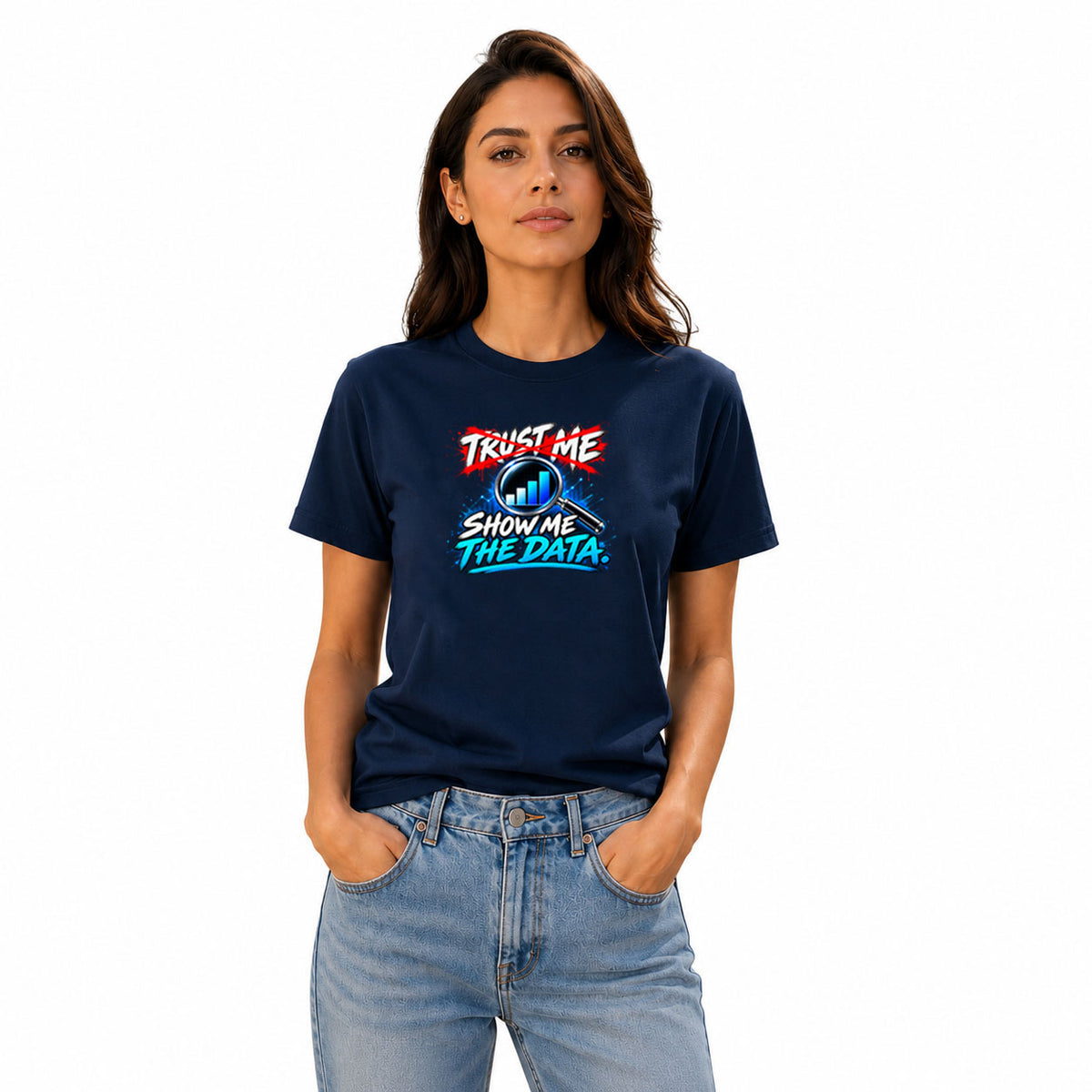 Freethinker | Arif Women's Evidence We Trust Crew Neck T-Shirt - (170 GSM single jersey)