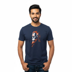 BestyPop Men’s Graphic Print Round Neck T-Shirt- Hanuman (170 GSM single jersey)