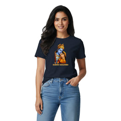 BestyPop Women’s Graphic Print Round Neck T-Shirt- Krishna (170 GSM single jersey)
