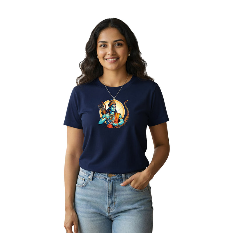 BestyPop Women’s Graphic Print Round Neck T-Shirt- Jai Shree Ram (170 GSM single jersey)