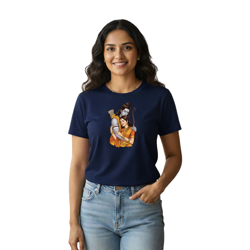 BestyPop Women’s Graphic Print Round Neck T-Shirt- Jai Shree Ram (170 GSM single jersey)