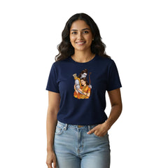 BestyPop Women’s Graphic Print Round Neck T-Shirt- Jai Shree Ram (170 GSM single jersey)