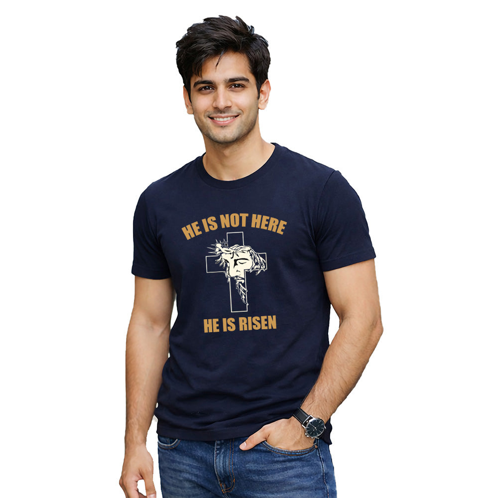 BestyPop Men’s Graphic Print Round Neck T-Shirt-Jesus(170 GSM single jersey)