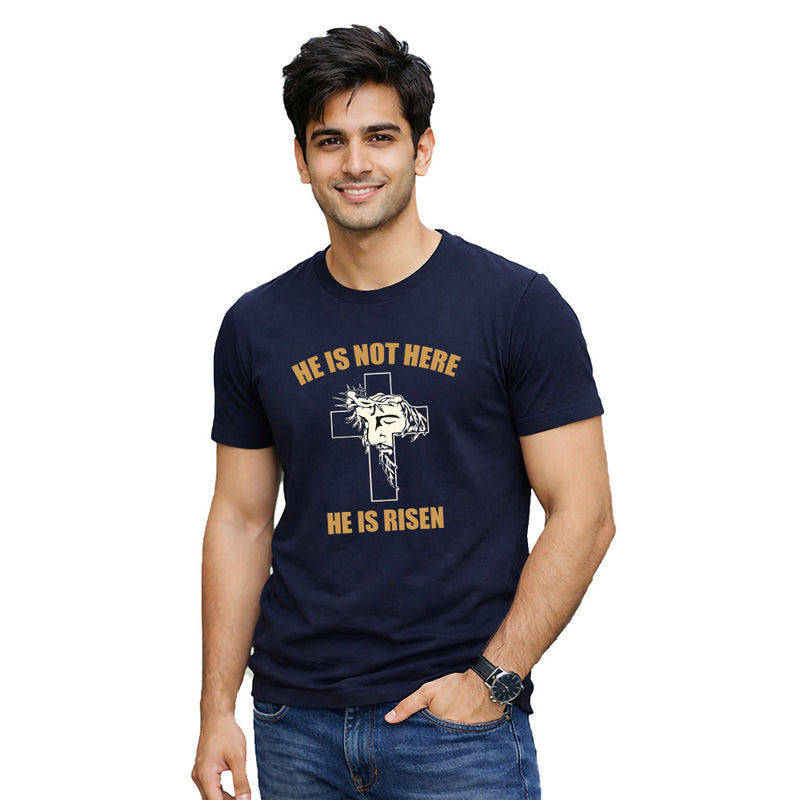 BestyPop Men’s Graphic Print Round Neck T-Shirt-Jesus(170 GSM single jersey)