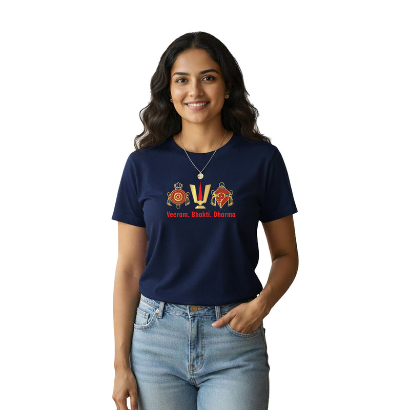 BestyPop Women’s Graphic Print Round Neck T-Shirt-Thirupathi Balaji (170 GSM single jersey)
