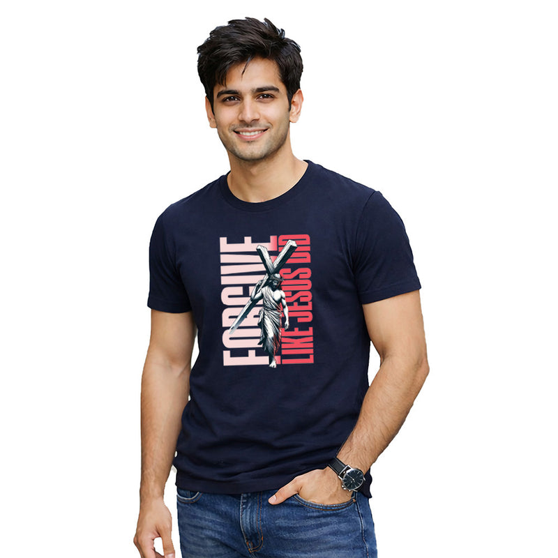 BestyPop Men’s Graphic Print Round Neck T-Shirt-Jesus(170 GSM single jersey)