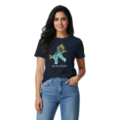 BestyPop Women’s Graphic Print Round Neck T-Shirt- Krishna (170 GSM single jersey)