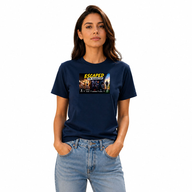 Freethinker | Arif Women's Escaped The Algorithm Neck T-Shirt - (170 GSM single jersey)