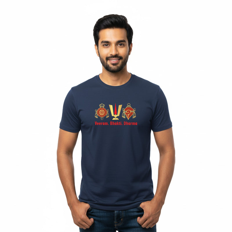 BestyPop Men’s Graphic Print Round Neck T-Shirt-Tirupathi Balaji (170 GSM single jersey)