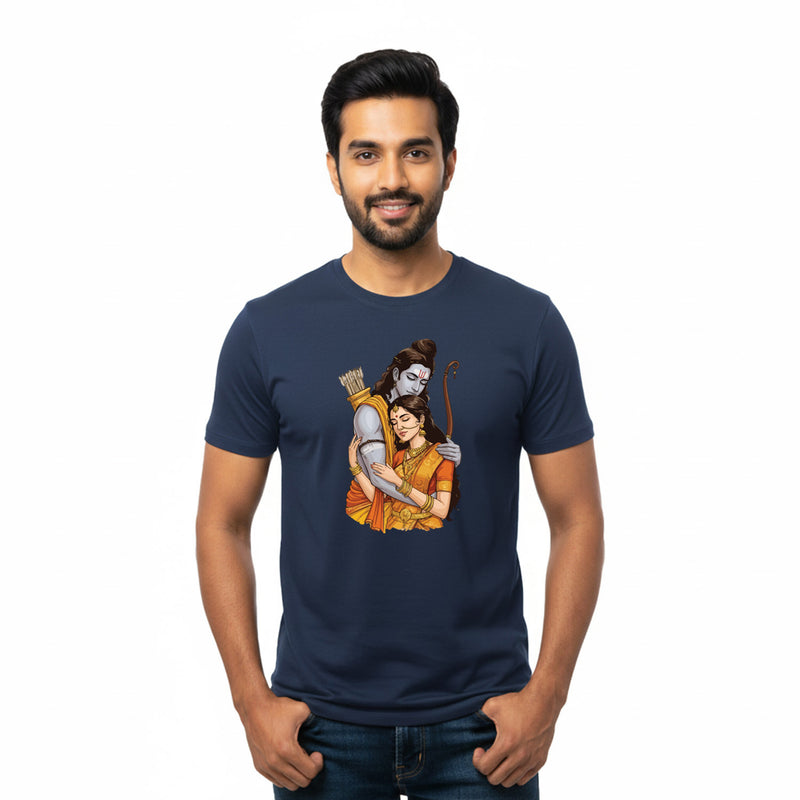 BestyPop Men’s Graphic Print Round Neck T-Shirt- Jai Shree Ram (170 GSM single jersey)