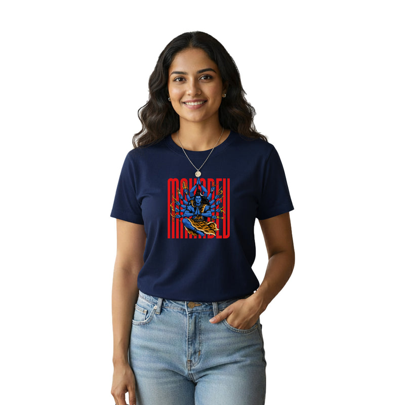 BestyPop Women’s Graphic Print Round Neck T-Shirt - Shivan (170 GSM single jersey)