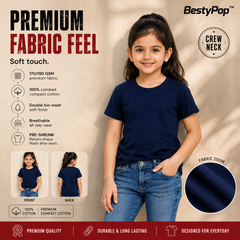 BestyPop Girl’s Plain Round Neck T-Shirt