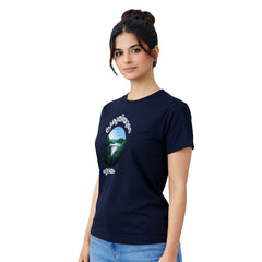 BestyPop Women’s Graphic Print Round Neck T-Shirt-(170 GSM single jersey)