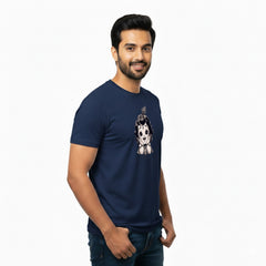 BestyPop Men’s Graphic Print Round Neck T-Shirt- Krishna (170 GSM single jersey)
