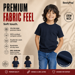 BestyPop Boy’s Plain Round Neck T-Shirt