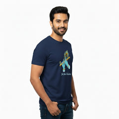 BestyPop Men’s Graphic Print Round Neck T-Shirt- Krishna (170 GSM single jersey)