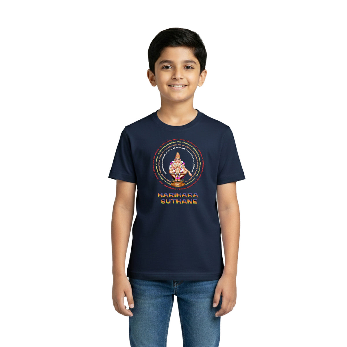 BestyPop Boy’s Graphic Print Round Neck T-Shirt- Ayyappan