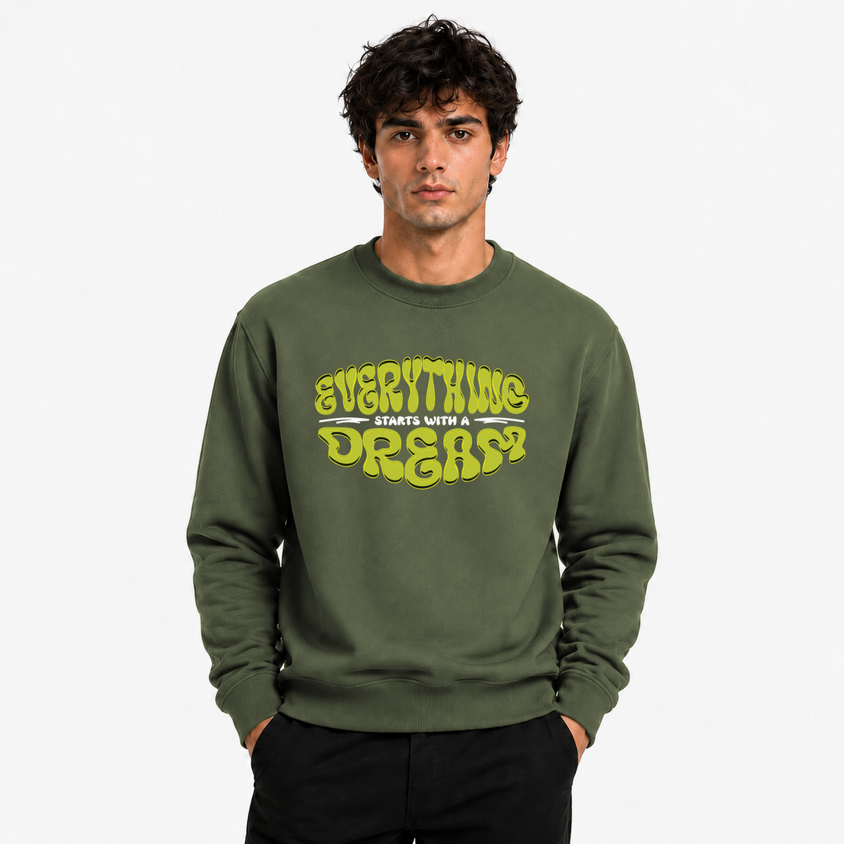 BestyPop Men’s Graphic Print Round Neck Sweatshirt - 270 GSM
