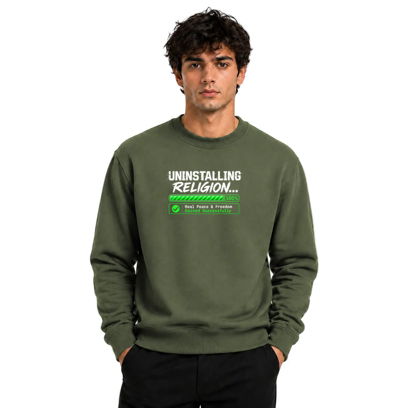 Freethinker | Arif  Men's Uninstalling Religion Sweatshirt full sleeve - (270 GSM, unbrushed)